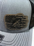 Bass Fishing USA Flag Hat | Snapback OR Flexfit | Trucker Hat