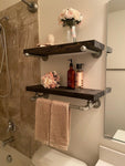 SET OF 2 - Bathroom Farmhouse Industrial Pipe Shelves