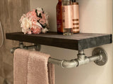 SET OF 2 - Bathroom Farmhouse Industrial Pipe Shelves