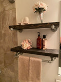 SET OF 2 - Bathroom Farmhouse Industrial Pipe Shelves