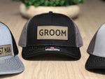 Custom Groom Wedding Party Hats | Groomsman Caps | Best Man Hat | Groom Patch Trucker Hats | Bride and Groom Hats | Wedding Party Hats Caps