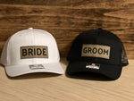 Custom Bride and Groom Wedding Party Hats | Groomsman Caps | Best Man Hat | Groom Patch Trucker Hats | Bride and Groom Hats | Caps |