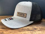 Papa Hat | Custom Papa Gift | Snapback Hat | Papa | Papa Baseball Cap | Trucker Hat | Gifts for Papa | Grandpa | Patch Hat