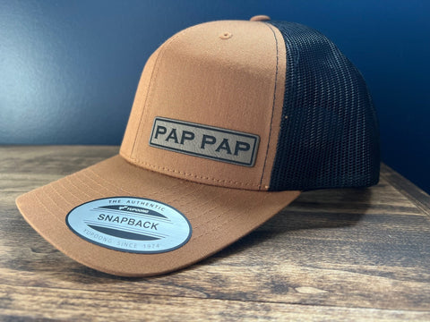 Pap Pap Hat | Custom Pap Pap Gift | Snapback Hat | Pap Pap | Pap Pap Baseball Cap | Trucker Hat | Gifts for Pap Pap | Patch Hat | Grandpa