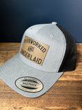 Overworked and Underlaid Trucker Hat with Patch | Trendy Hat | Hat Trend | Funny Hat | Funny Hats For Men